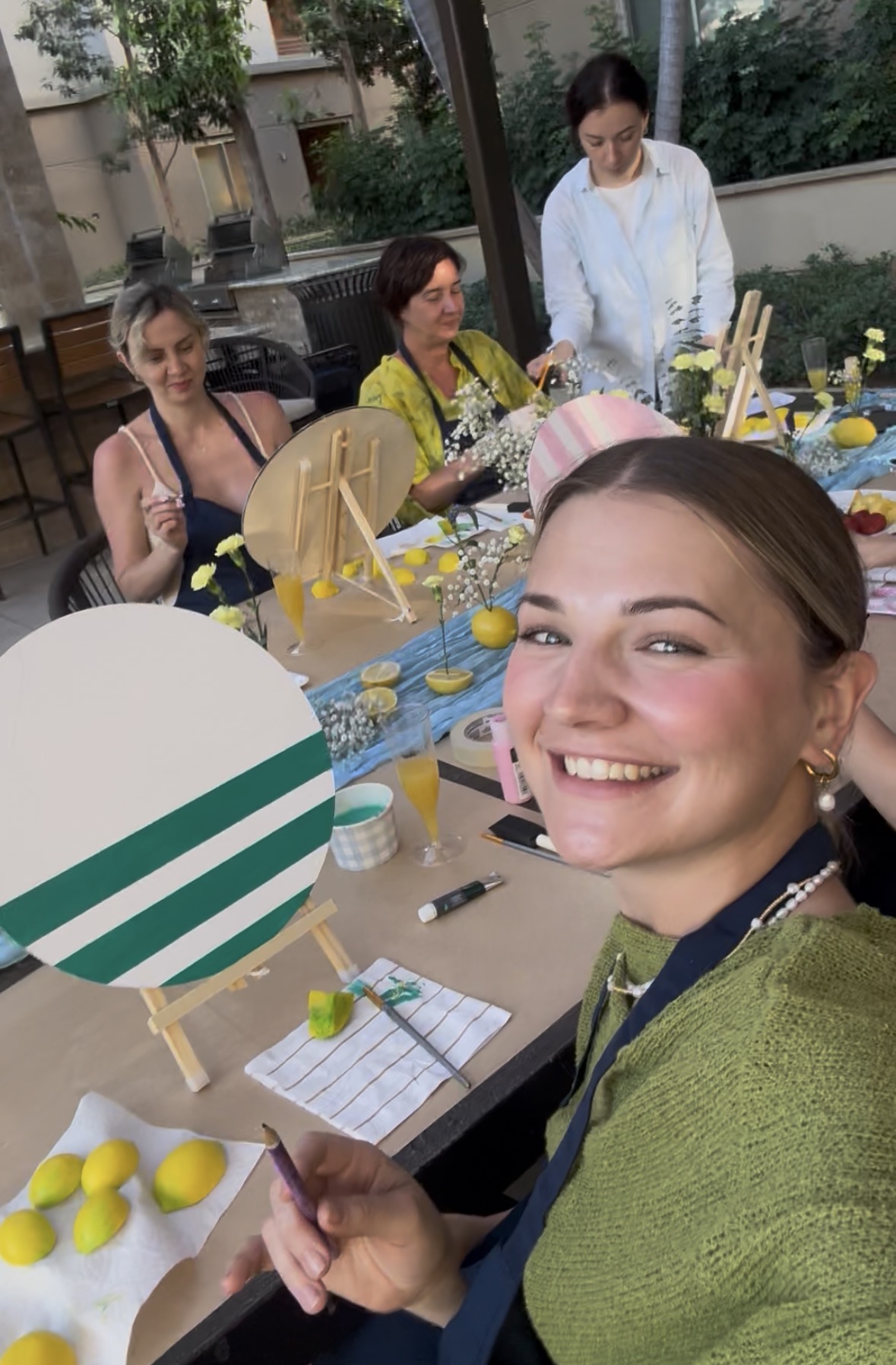 Helen and guests at a Lemon Art gathering