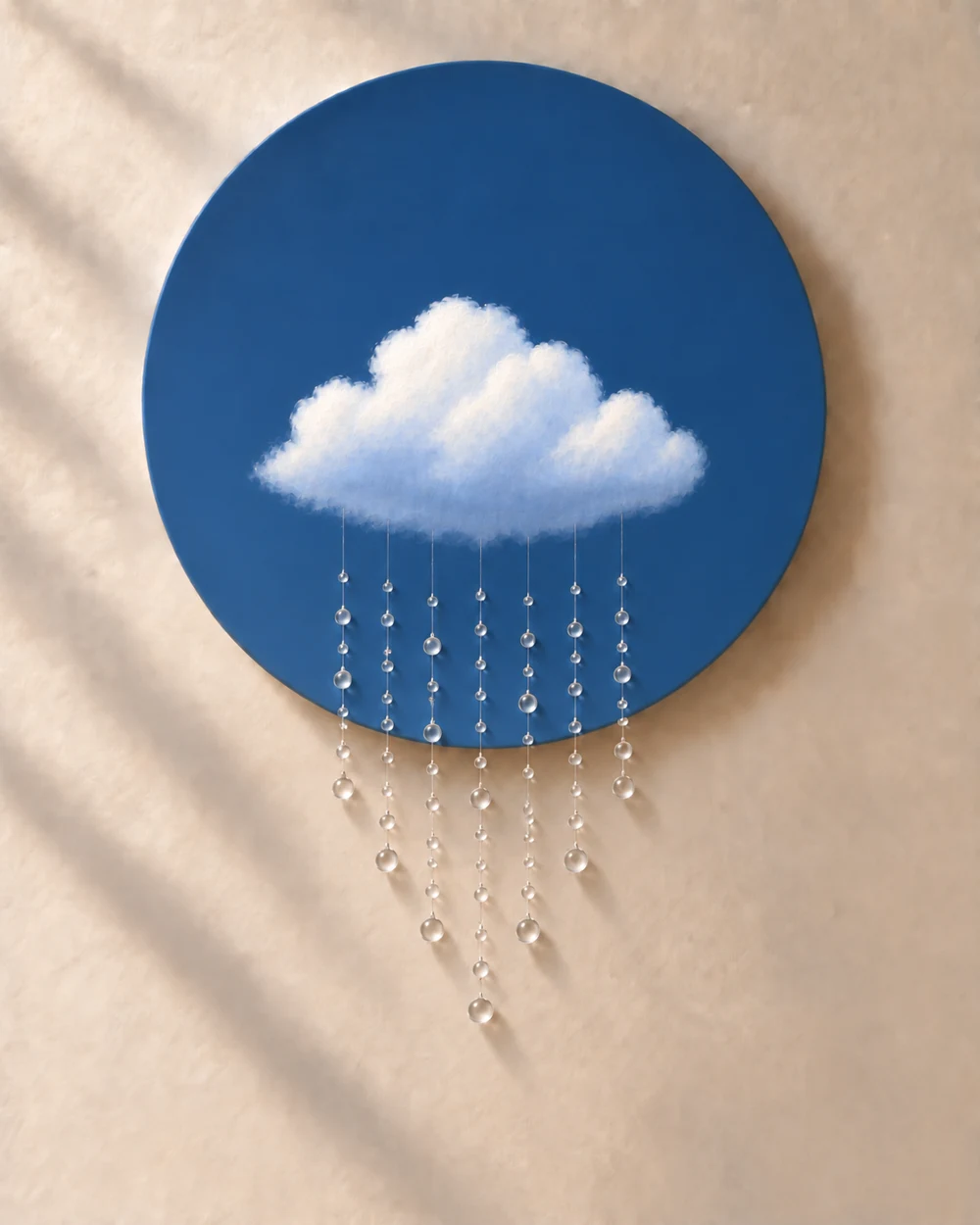 Design preview of a painted cloud with clear hanging raindrops